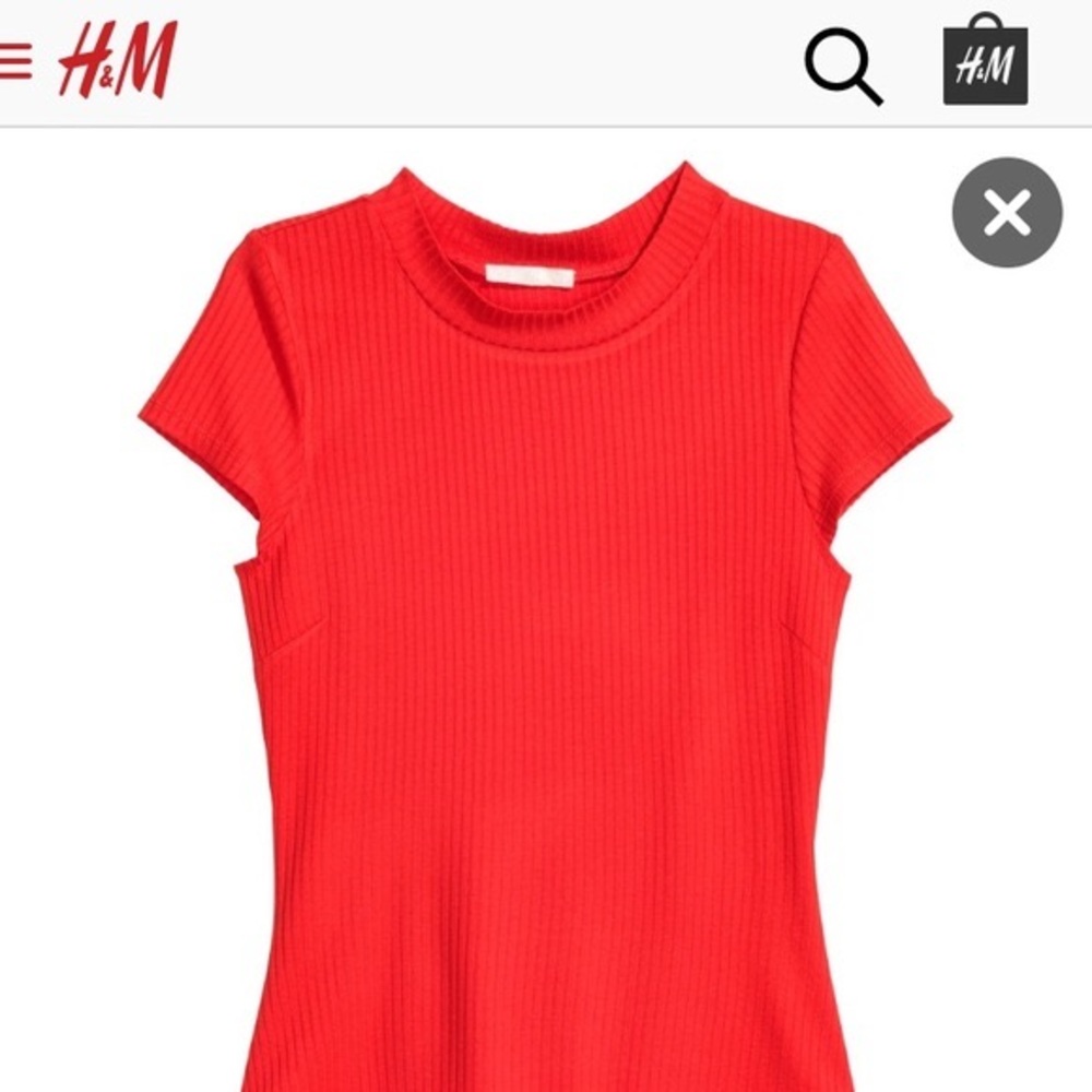 H&M Red Ribbed Bodysuit - Picture 2 of 4